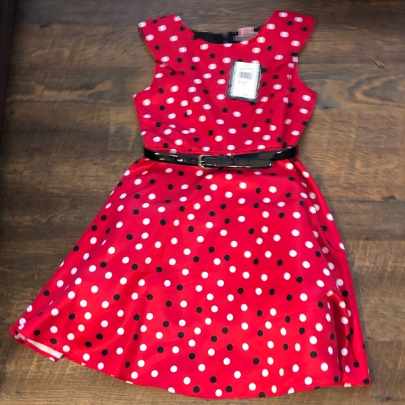 girls red polka dot dress